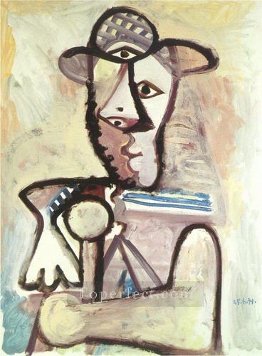 Buste d homme 2 1971 Cubism Oil Paintings